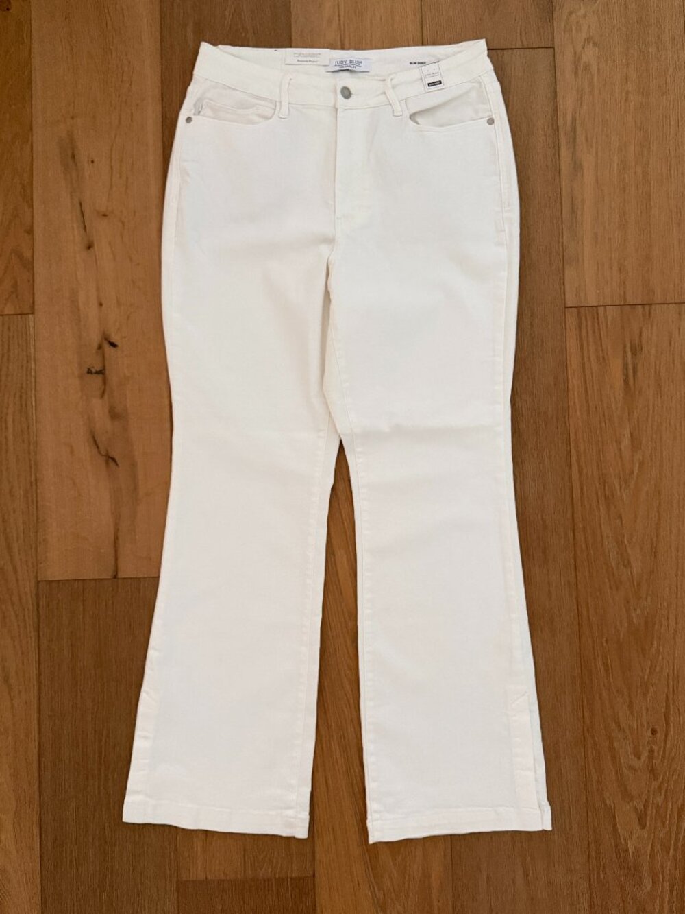 JUDY BLUE Women's White High Waisted Small Boot Jeans Size 14W NWT